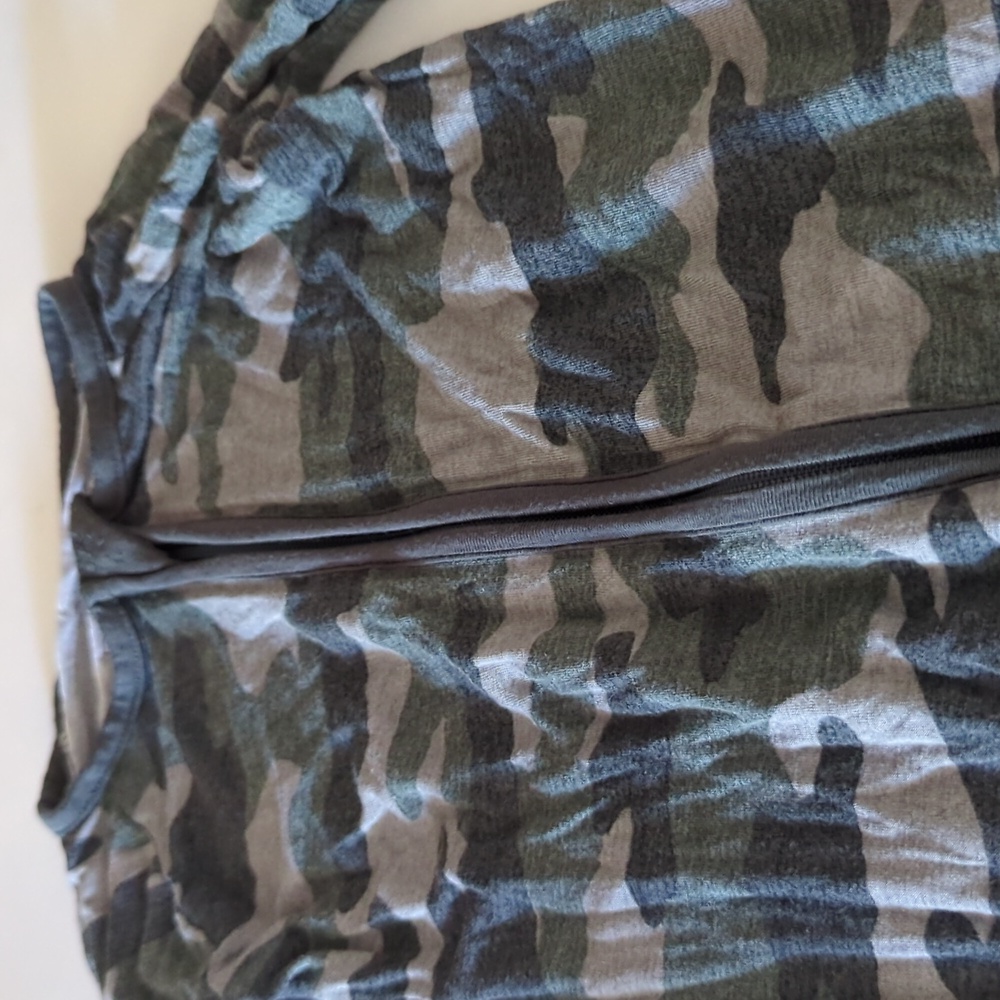 Little Sleepies Camo Print One-Piece Pajamas in Green and Gray - Picture 2 of 3